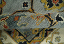 Antique Traditional Gray and Ivory Vintage Style Custom Made wool Area Rug