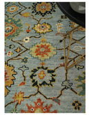 Hand Knotted Gray and Ivory Wool Area Rug Traditional Vintage Design by The Rug Decor