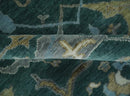 Hand Knotted Oriental Oushak Wool Area Rug - Green and Gray by The Rug Decor
