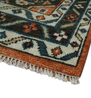 Wool Hand-Knotted Rust Ivory Brown Traditional Oriental Area Rug