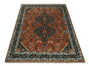 Wool Hand-Knotted Rust Ivory Brown Traditional Oriental Area Rug