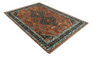 Wool Hand-Knotted Rust Ivory Brown Traditional Oriental Area Rug