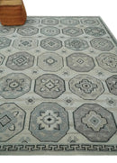 Turkish Hand Knotted Wool Area Rug Silver Beige Gray Traditional Low Pile Custom by The Rug Decor