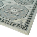 Turkish Hand Knotted Wool Area Rug Silver Beige Gray Traditional Low Pile Custom by The Rug Decor
