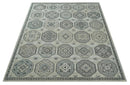 Turkish Hand Knotted Wool Area Rug Silver Beige Gray Traditional Low Pile Custom by The Rug Decor