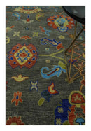 Wool Hand Knotted Area Rug Green and Beige Traditional Oushak Design Multi Size by The Rug Decor