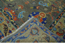 Green and Beige Colorful Wool Hand knotted Traditional Oushak Multi Size wool Area Rug