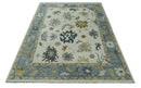 Ivory and Silver Oushak Hand Knotted Traditional Wool Area Rug Natural Subtle Design by The Rug Decor