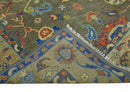 Olive and Blue Wool Area Rug Oushak Handcrafted Hand Knotted Traditional Turkish by The Rug Decor