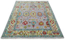 Purple and Beige Hand-Knotted Traditional Oushak Area Rug Turkish Wool Authentic by The Rug Decor