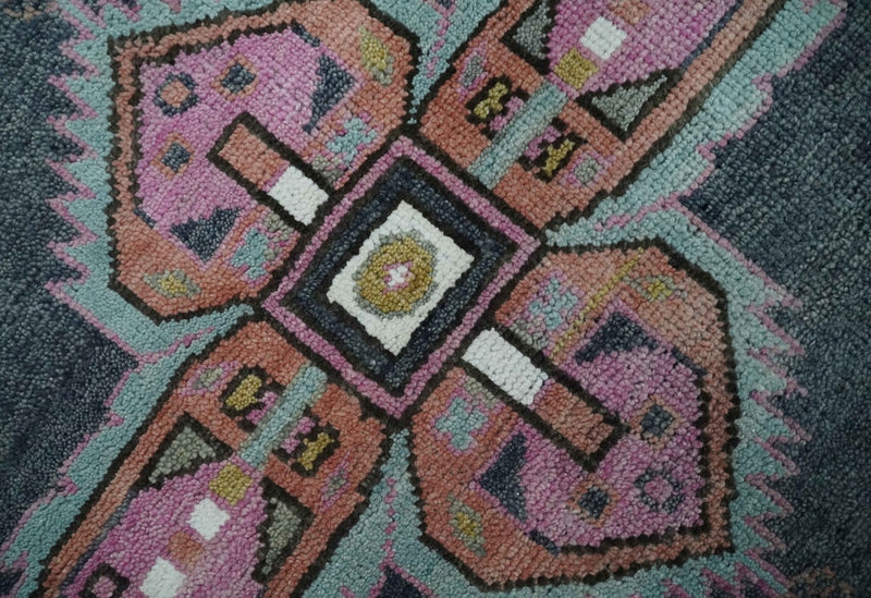 6x9 and 8x10 Hand Knotted Gray, Silver and Pink Traditional Wool Area Rug