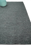 Charcoal Gray Wool Blend Hand Woven Chunky Textured Area Rug with Felted Finish by The Rug Decor