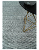Solid Gray Wool Blend Felted Chunky Hand Woven Area Rug 8x10