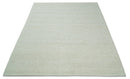 Solid Ivory Wool Felted Chunky Hand Woven Contemporary Area Rug