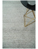 Silver Wool Blend Hand Woven Felted Chunky Area Rug - Multiple Sizes Available