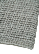 Silver Wool Blend Hand Woven Felted Chunky Area Rug - Multiple Sizes Available