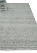 Silver Wool Blend Hand Woven Felted Chunky Area Rug - Multiple Sizes Available