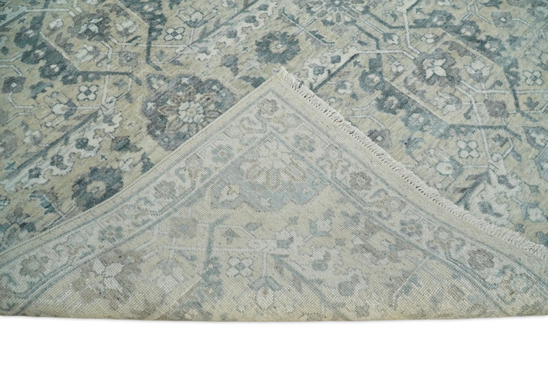 6x9 and 8x11 Beige and Gray Bamboo Silk and Wool Traditional Persian Antique Area Rug | TRDCP201