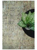 6x9 Fine Hand Knotted Beige and Rust Traditional Vintage Persian Style Antique Wool and Silk Rug | AGR2