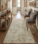 Beige and Rust Traditional Persian Hand Knotted Area Rug 6x9 - Wool and Bamboo Silk