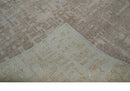 6x9 Hand Knotted Beige and Ivory Modern Abstract Contemporary Recycled wool Area Rug