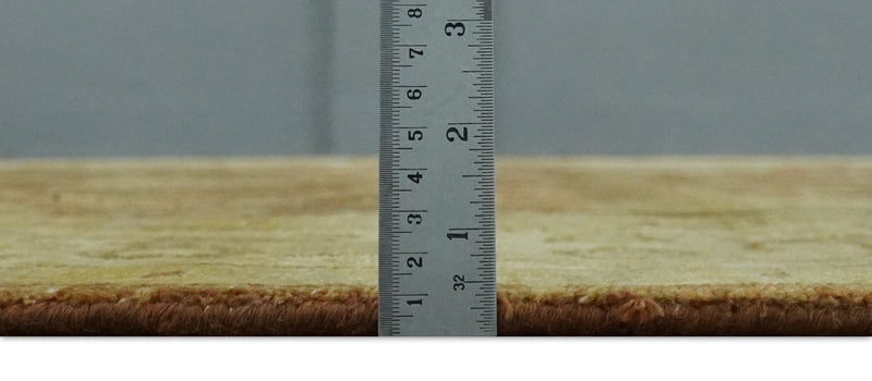 6x9 Hand Knotted Beige and Rust Traditional Oushak Wool Area Rug