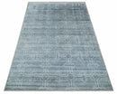 6x9 Hand Woven Silver, Charcoal and Ivory Low pile wool area Rug