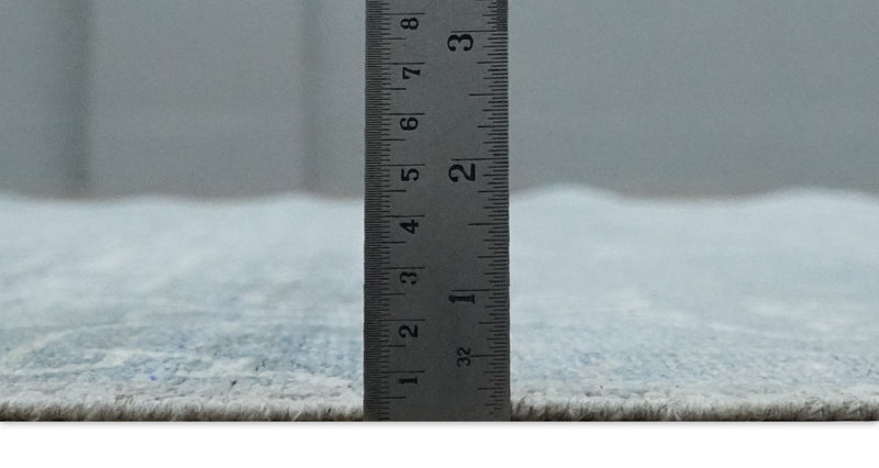 6x9 Hand Woven Silver, Charcoal and Ivory Low pile wool area Rug