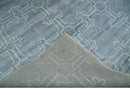 6x9 Hand Woven Silver, Charcoal and Ivory Low pile wool area Rug