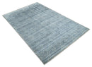6x9 Hand Woven Silver, Charcoal and Ivory Low pile wool area Rug