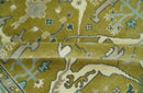 6x9 Olive and Ivory Hand Knotted Traditional Oriental Oushak wool area rug