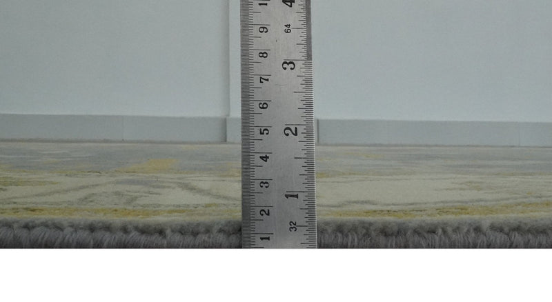 6x9 Taupe, Beige and Mustard Hand Knotted Traditional Oriental Oushak wool area rug