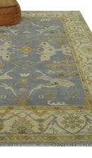 6x9 Taupe, Beige and Mustard Hand Knotted Traditional Oriental Oushak wool area rug