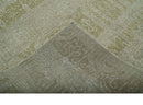 Custom Made Transitional Design Beige Hand Knotted Wool Area Rug
