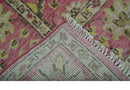 Custom Made Pink and Beige Oushak Hand Knotted Wool Rug