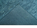 Custom Made Contemporary Solid Plush Blue Hand Knotted Wool Rug