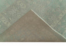 Custom Made Silver Traditional Silver Hand Knotted Wool Rug