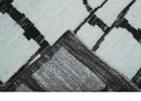 Custom Made Contemporary Ivory And Dark Brown Hand Knotted Wool Rug
