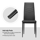Set of 4 High Back Dining Chairs with PVC Leather and Non-Slip Feet Pads by LJGDeals
