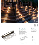 7" 3W Landscape Lights Outdoor RGB CCT Tunable Brass Hardscape Paver Fixture