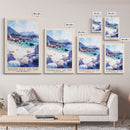 Boulders Beach, Cape Town, South Africa Watercolor Print, Vacation Gift, South Africa Wall Art, Beach Painting, Beach Decor, Large Wall Art, Wood Frame Art