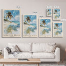 Burwood Beach, Jamaica Watercolor Beach Print, Vacation Gift, Jamaica Wall Art, Framed Canvas Print, Framed Beach Painting