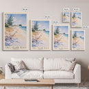 Chill Island Beach, Bahamas Watercolor Beach Print, Vacation Gift, Bahamas Wall Art, Framed Canvas Print, Framed Beach Painting