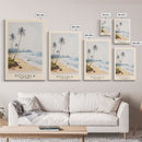 Koggala, Sri Lanka Watercolor Beach Print, Vacation Gift, Sri Lanka Wall Art, Framed Canvas Print, Framed Beach Painting