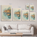 Nishihama, Japan Watercolor Beach Print, Vacation Gift, Japan Wall Art, Framed Canvas Print, Framed Beach Painting