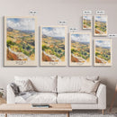 Sicily, Italy Watercolor Beach Print, Vacation Gift, Italy Wall Art, Framed Canvas Print, Framed Beach Painting