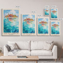Sucre Islet (Johnny Cay), Colombia Watercolor Beach Print, Vacation Gift, Colombia Wall Art, Framed Canvas Print, Framed Beach Painting