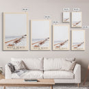 White Beach, Morocco Watercolor Beach Print, Vacation Gift, Morocco Wall Art, Framed Canvas Print, Framed Beach Painting
