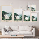 Zamami Beach, Japan Watercolor Beach Print, Vacation Gift, Japan Wall Art, Framed Canvas Print, Framed Beach Painting