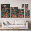 Day of the Dead Skeleton Playing Violin - Colorful Skeleton Art - Dia de los Muertos Inspired Print - Halloween Skeleton Decor